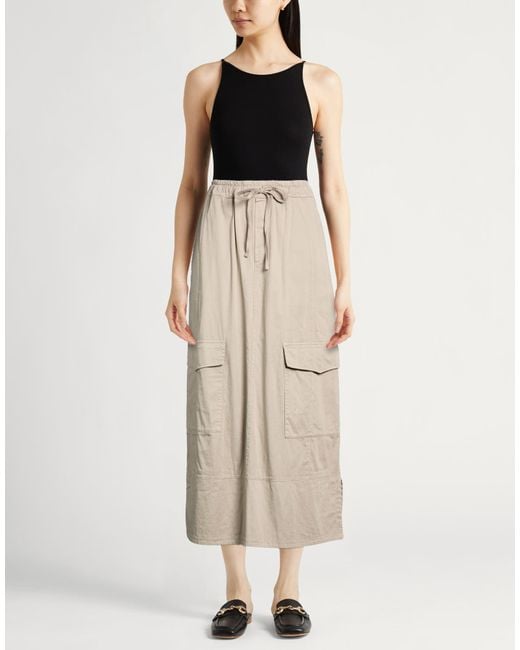 Crossley Natural Taupe Maxi Skirt Cotton, Elastane