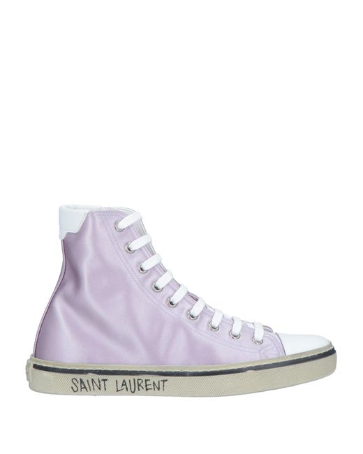 Saint Laurent White Lilac Sneakers Textile Fibers, Soft Leather