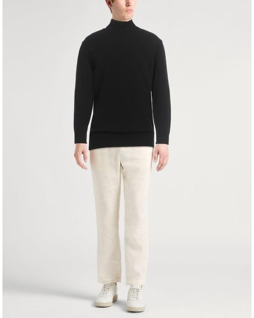 Roberto Collina Black Turtleneck Wool, Cashmere for men