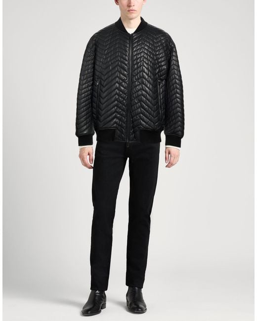 Emporio Armani Black Jacket Lambskin for men