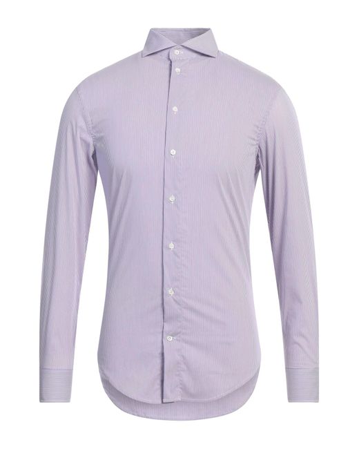 Emporio Armani Purple Shirt Cotton, Polyamide, Elastane for men