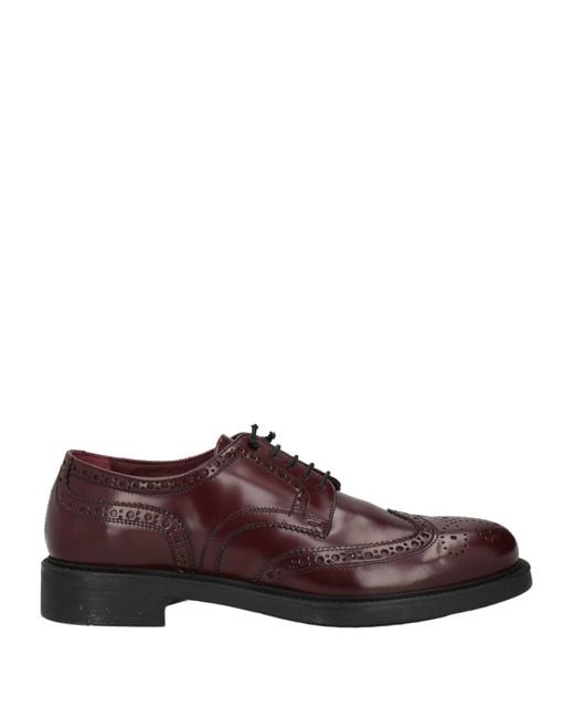 Triver Flight Brown Burgundy Lace-Up Shoes Leather for men