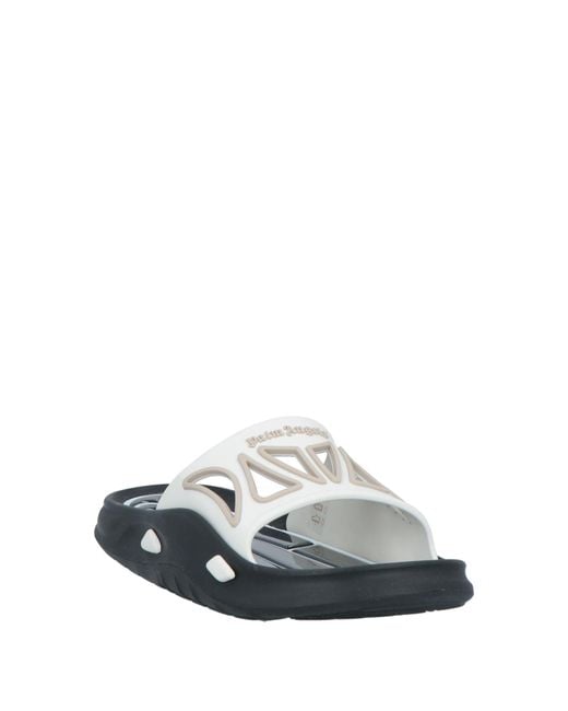 Palm Angels White Slides With Cut-ous for men