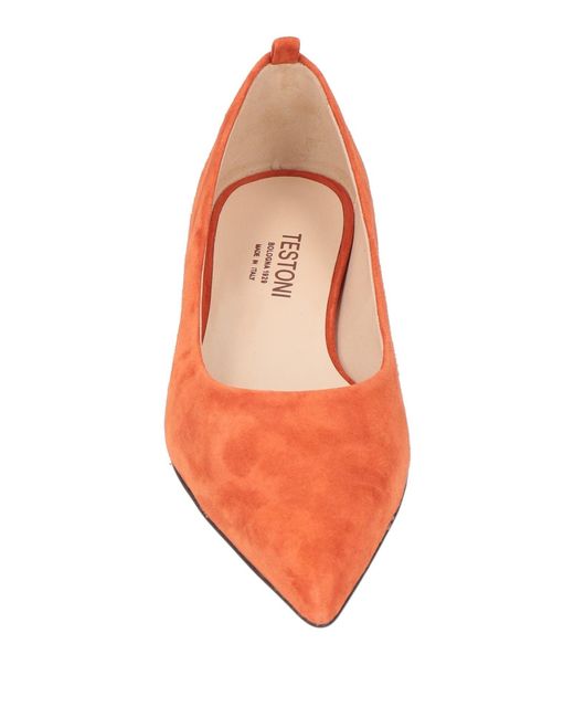 Testoni Red Ballet Flats