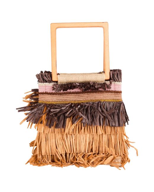 La Milanesa Brown Handbag Textile Fibers