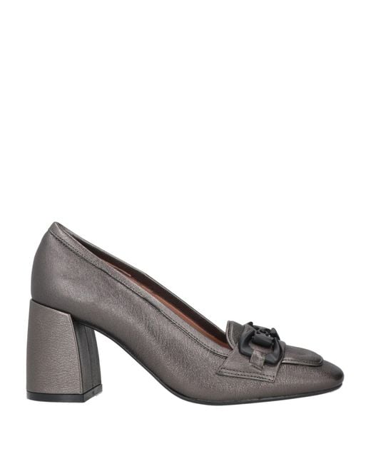 Baldinini Gray Lead Loafers Leather