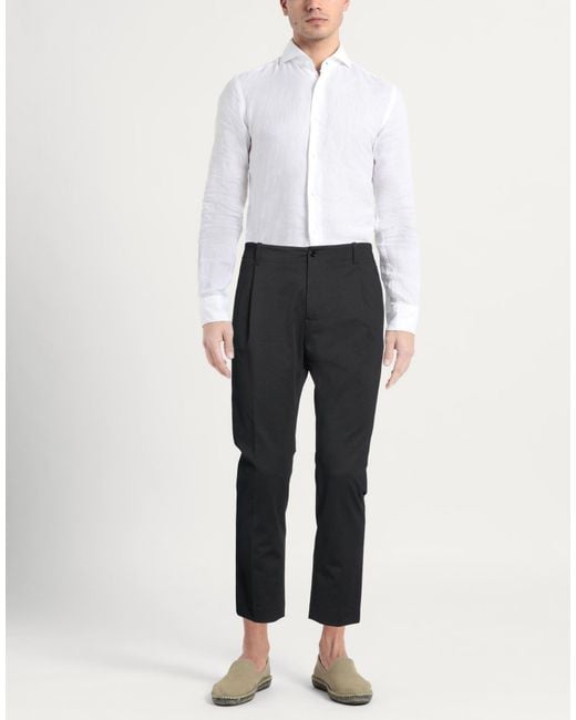 Daniele Alessandrini Gray Pants Cotton, Polyamide, Elastane for men