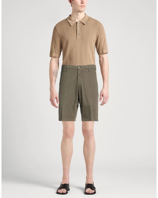 Fedeli Green Shorts & Bermuda Shorts Cotton, Elastane for men