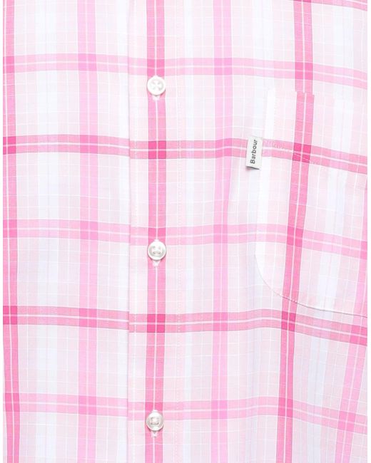 Barbour Cotton Shirt in Pink for Men - Lyst