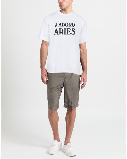Aries White T-shirt for men