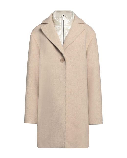 Cinzia Rocca Natural Coat Virgin Wool, Cashmere, Viscose, Polyamide, Metal