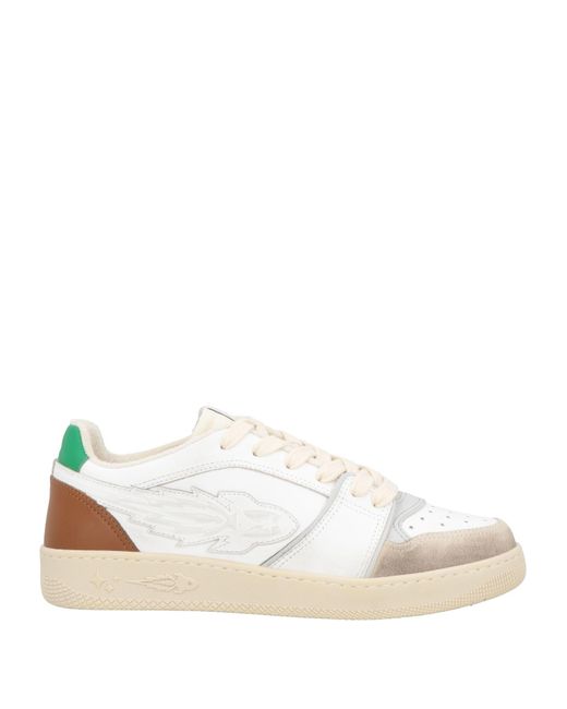 ENTERPRISE JAPAN White Sneakers Calfskin, Textile Fibers for men