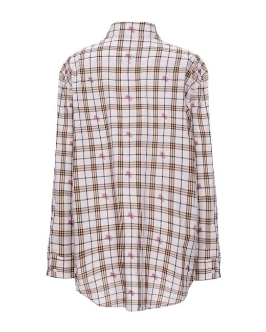 Burberry Cotton Shirt in Pink - Lyst