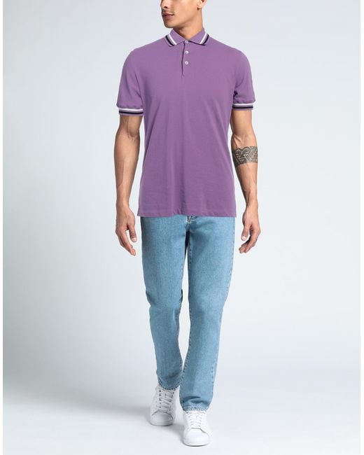 Brunello Cucinelli Purple Polo Shirt for men