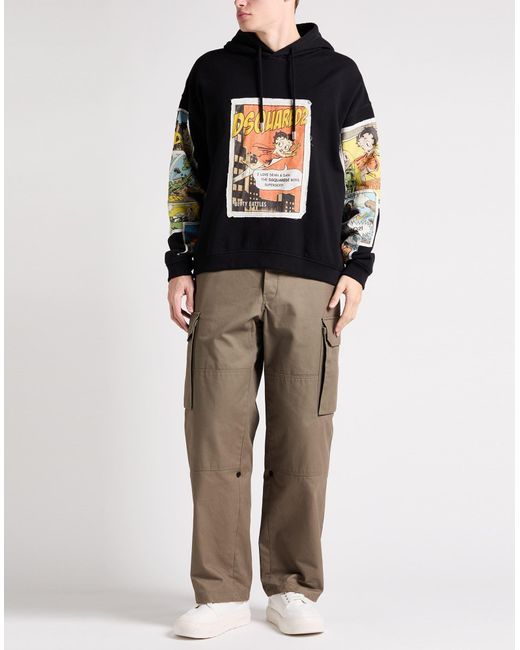 DSquared² Black Betty Boop Sweatshirt Cotton, Elastane for men