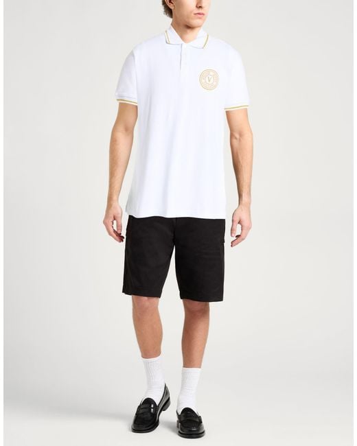 Versace Jeans Couture White Polo Shirts for men