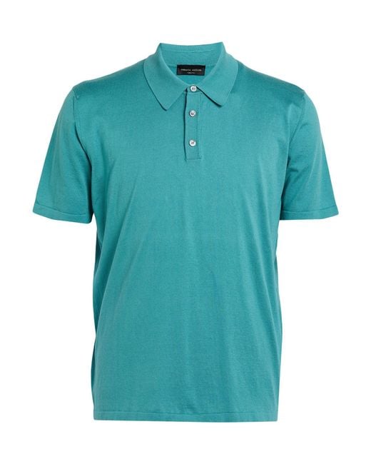 Roberto Collina Blue Polo Shirts for men