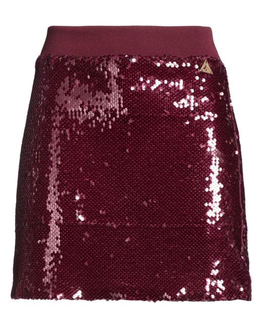 Akep Purple Mini Skirt Polyester, Elastane