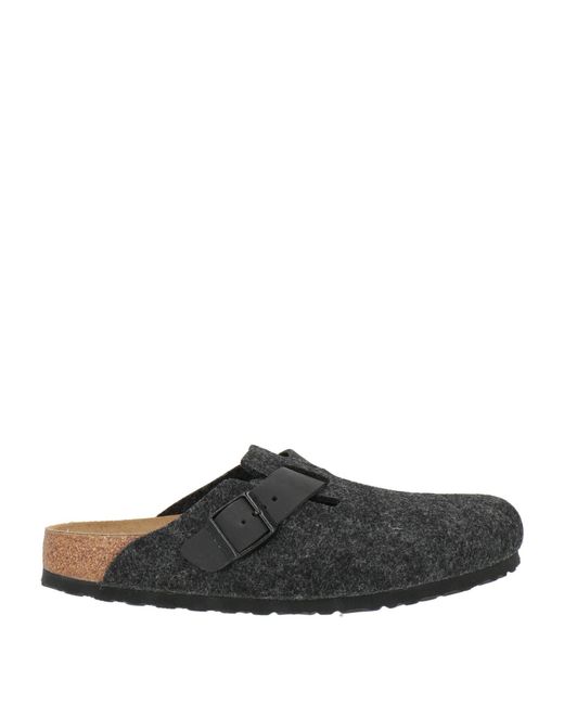 Birkenstock Multicolor Charcoal Mules & Clogs Textile Fibers, Leather for men
