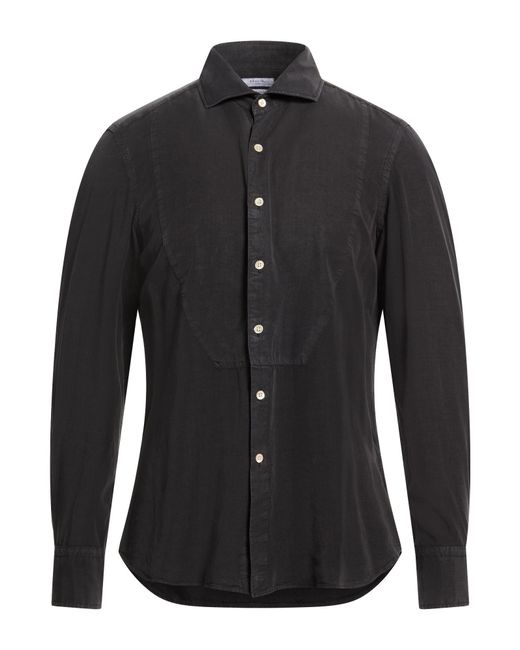 Boglioli Black Dark Shirt Lyocell for men
