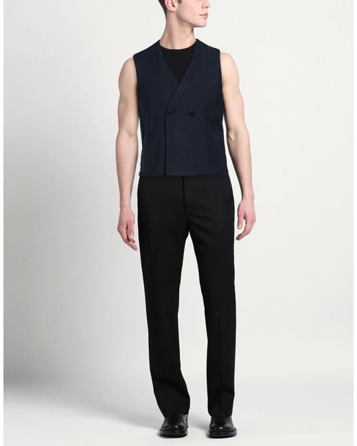 MARSĒM Blue Tailored Vest Polyester, Viscose, Elastane for men