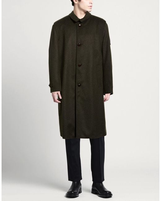 Maximilian Black Dark Coat Virgin Wool, Alpaca Wool for men