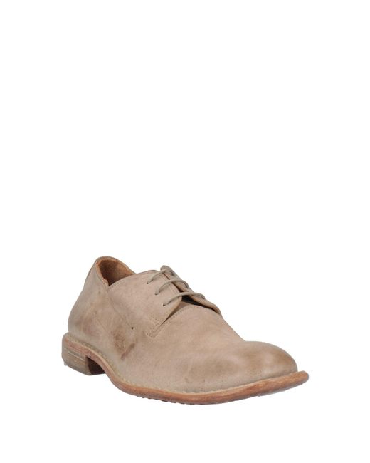 Moma Brown Taupe Lace-Up Shoes Leather