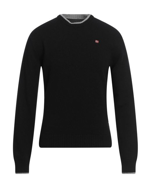 Napapijri Black Sweater Wool, Polyamide for men