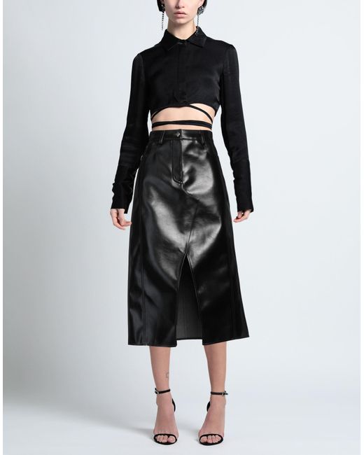 MSGM Black Midi Skirt