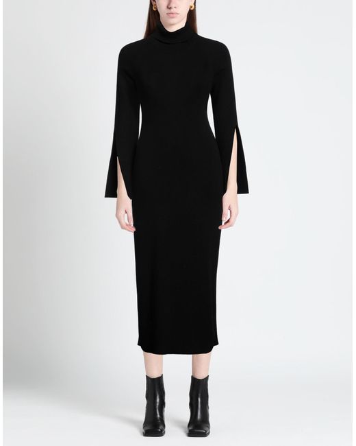 Akep Black Midi Dress Viscose, Polyester, Polyamide