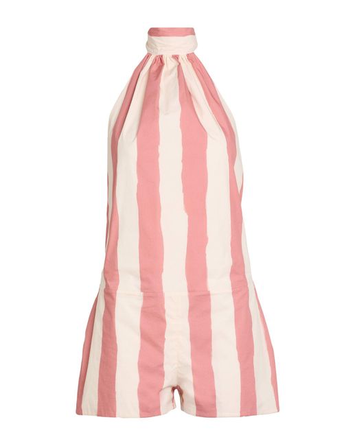 Philosophy Di Lorenzo Serafini Pink Antique Rose Playsuit Cotton, Elastane