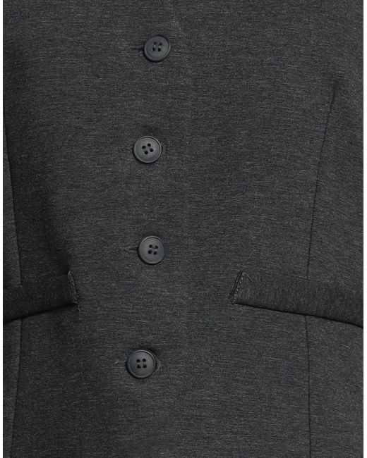 Motel Black Charcoal Tailored Vest Viscose, Nylon, Elastane