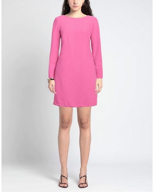 Camicettasnob Pink Mauve Mini Dress Polyester, Viscose, Elastane