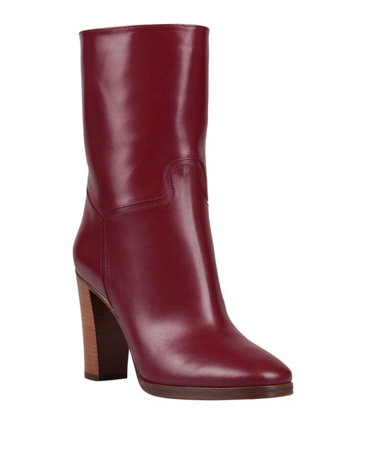 Victoria Beckham Red Ankle Boots