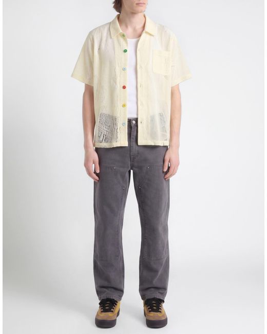 Camicia di Brain Dead in Natural da Uomo