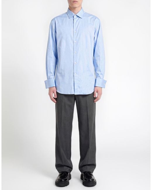 Canali Blue Sky Shirt Cotton for men