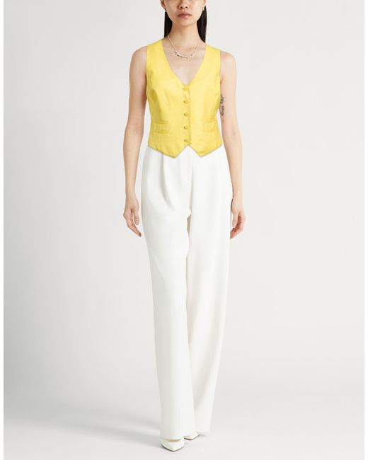 Gabriela Hearst Yellow Tailored Vest Virgin Wool, Silk, Linen