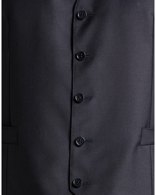 Canali Black Tailored Vest Wool for men