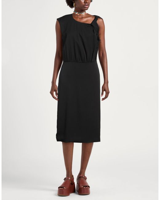 Sportmax Black Midi Dress Silk, Elastane