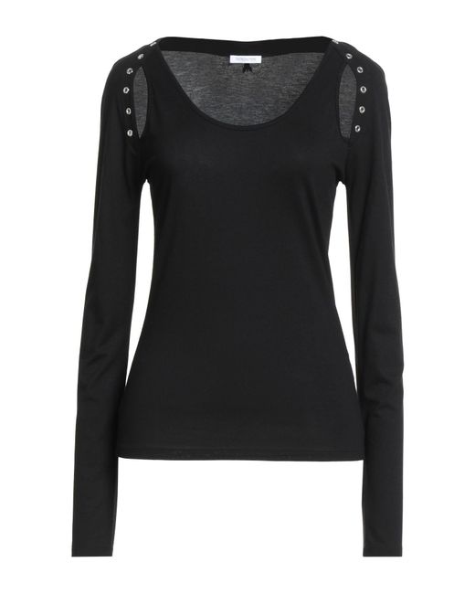 Patrizia Pepe Black T-Shirt Viscose, Elastane