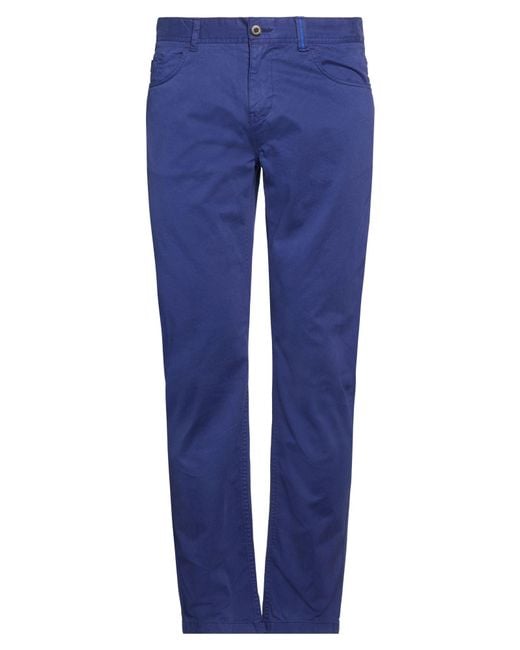 Harmont & Blaine Blue Blaine. Pants Cotton, Elastane for men