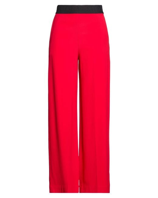 Liviana Conti Red Pants Viscose, Acetate