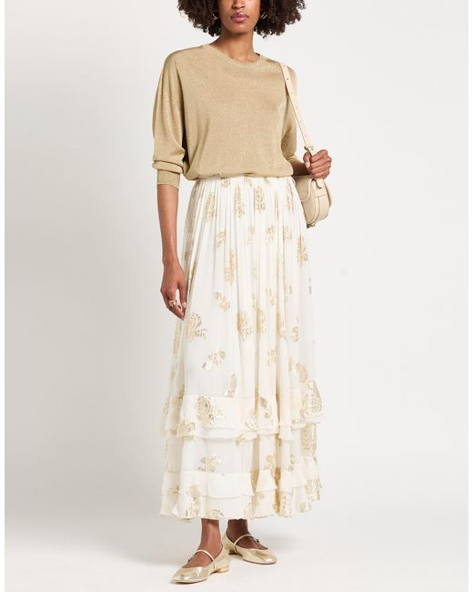 Chloé White Maxi Skirt Silk, Polyester