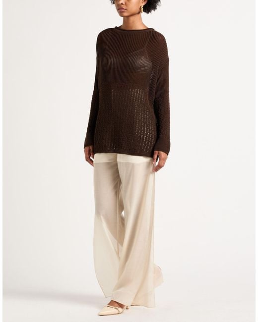 Max Mara Brown Dark Sweater Cotton, Polyamide