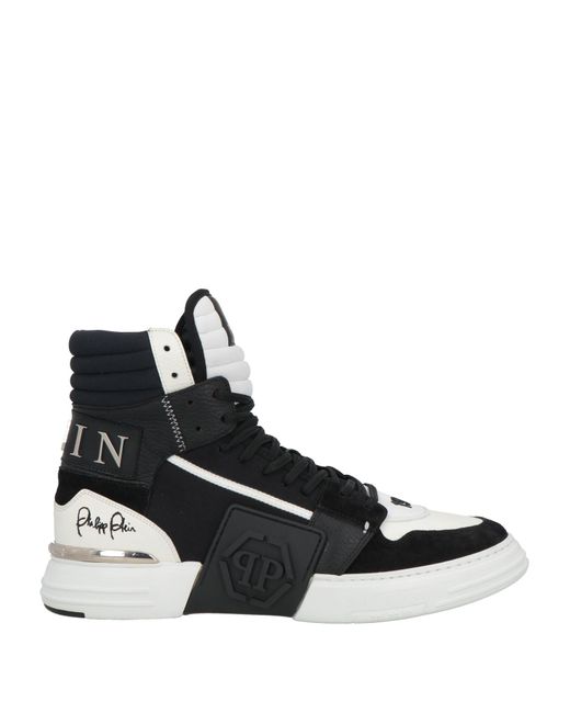 Philipp Plein Black Sneakers Leather, Textile Fibers for men