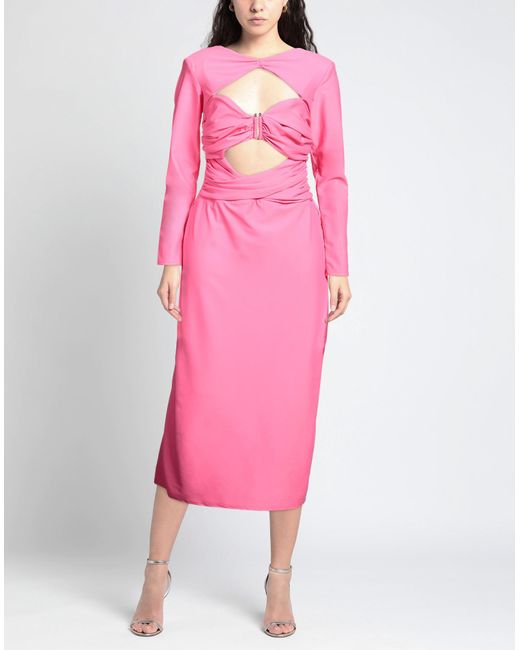 Self-Portrait Pink Midi Dress