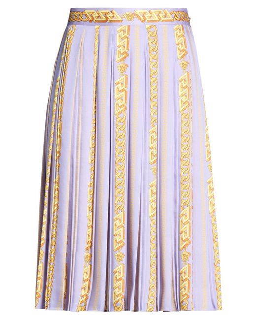 Versace Blue Lilac Midi Skirt Polyester