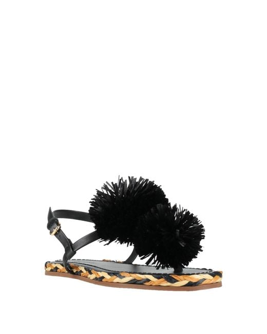 Ulla Johnson Black Thong Sandal Leather