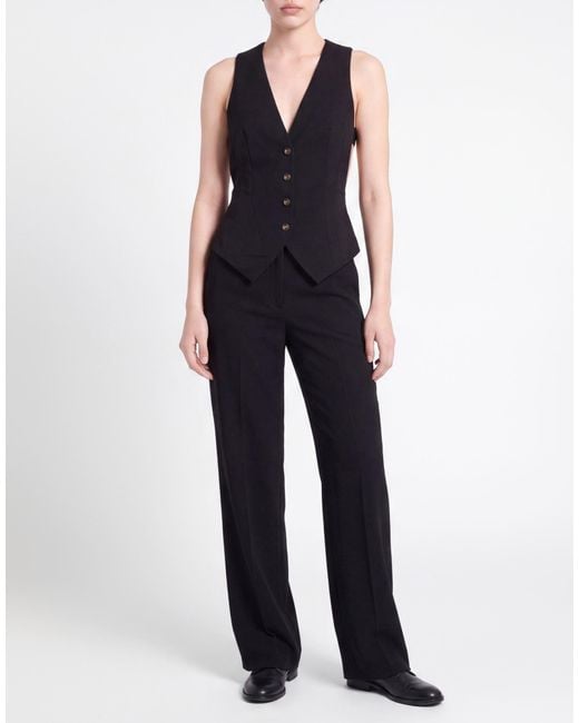 Elisabetta Franchi Black Tailored Vest Polyester, Viscose, Elastane