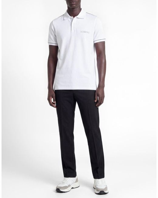 Iceberg White Polo Shirt Cotton for men